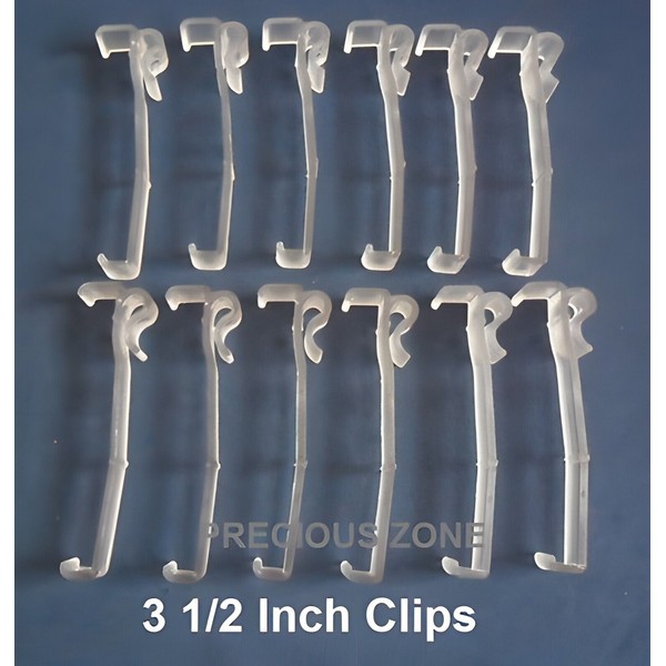HomeFashion 12 Pcs 3 1/2 Inch Valance Clips For Horizontal