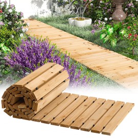 8FT Wooden Garden Pathway,Non-Slip Straight Garden Walkway,Garden Paver