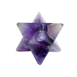 Amazing Gemstone Amethyst Merkaba Crystal - 1.5 Inches Metaphysical Merkaba Star for Meditation - Energetic Tetrahedron Crystal and Healing Stones for Spiritual Growth and Healing (35-40mm)