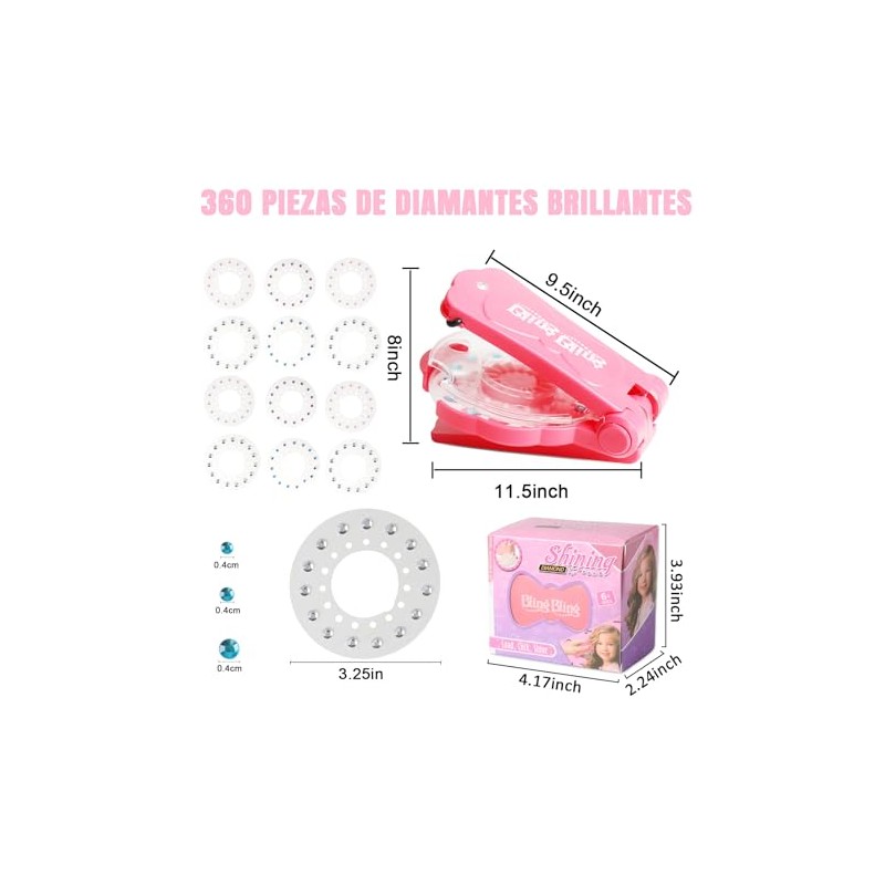 Kit de Cabello para Niñas con 360 Gemas -Brillos para