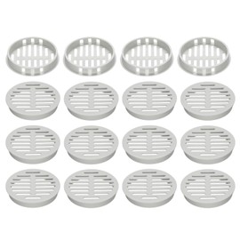 sourcing map 20Pcs 60mm/2.4in Air Vents Circular Soffit Vents, Light Grey Plastic Soffit Vent Cover for Bathroom Home, Office, Kitchen, Cabinet, Wardrobe