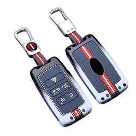 Happyit Zinc Alloy Car Key Cover Cases for Land Rover Range Rover Sport Velar Evoque Freelander2 Discovery Jaguar XF XJ XJL XE Key Fob Case (Gray)