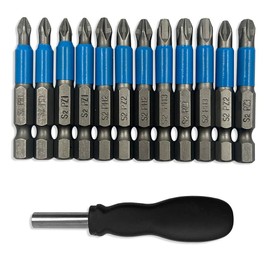 DanziX Anti-slip Phillips Screwdriver Bit Set, 1/4 Inch Hex Shank with 1 Pack Handle S2 Steel with Magnet for Drill, Impact Driver