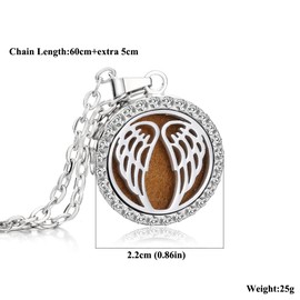 Aromatherapy Essential Oil Diffuser Necklace Tree of Life Pattern Stainless Steel Locket Pendant Gift for Women and Girls XN055-14