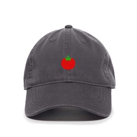 Tomato Baseball Cap Embroidered Cotton Adjustable Dad Hat Charcoal