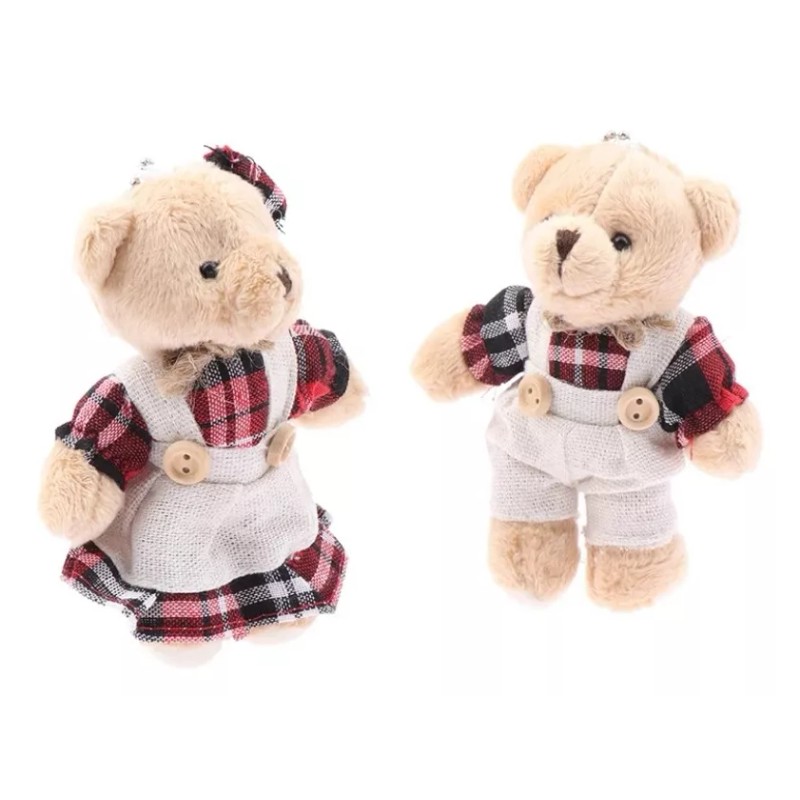 BRUJITA WAX Llavero De Pareja De Osos De Rojo