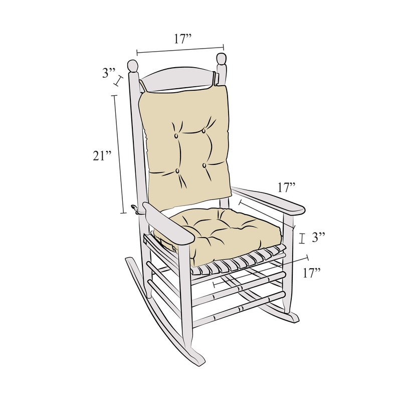 Klear Vu Omega Non-Slip Rocking Chair Cushion, Assembled in USA,