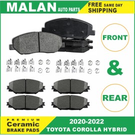 1 for 2020-2022 Toyota Corolla Hybrid Front and Rear Ceramic Brake Pad Kit