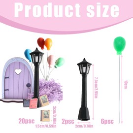 GXGM 28-Piece Miniature Dollhouse Books Set, with 2 Toy Street Lights and 6 Colourful Miniature Plastic Balloons, Mini Books Dollhouse Accessories, Books Decoration for Study, Bedroom, Aab