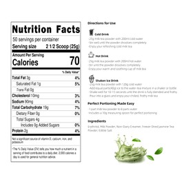 EAST NATURHUS Matcha Milk Tea Powder – Made with Matcha & Freeze-Dried Green Tea, No Added Sugar, Naturally Sweetened, Perfect for Hot & Iced Drinks (0.55lb(250g))