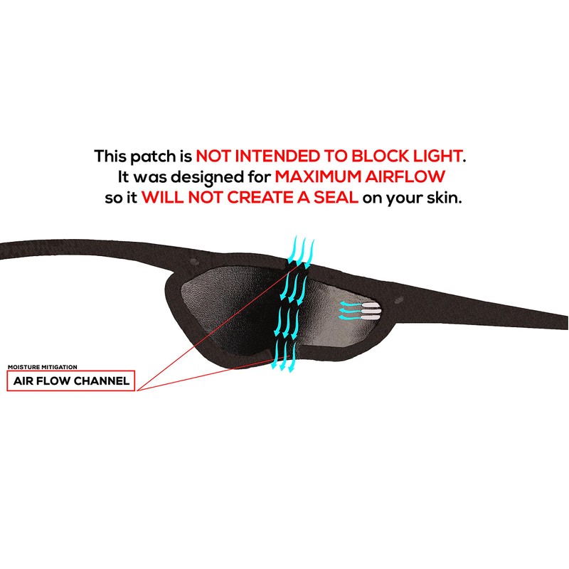 Eye Patch, Black, Concave, Air Vents, Adult Size, Kydex Body,