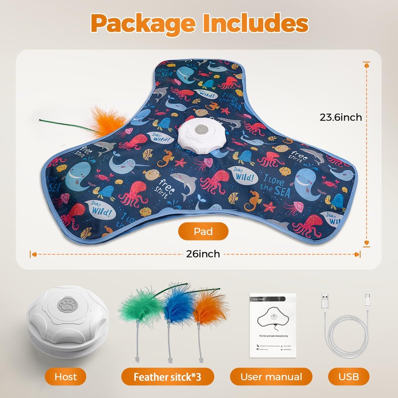 tikibest Interactive Cat Toy, Cat Toys Interactive with Touch Activation,