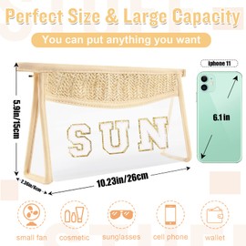 izuzta - Bolsa de maquillaje transparente para mujeres y niñas, 2 unidades transparentes.