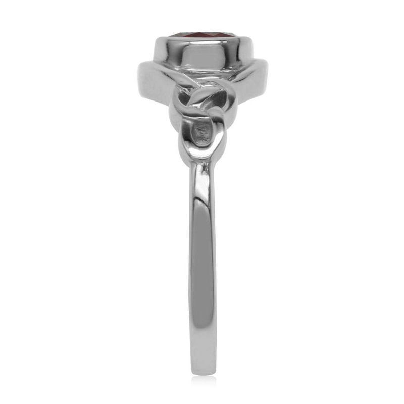 Silvershake Created Red Ruby White Gold Plated 925 Sterling Silver