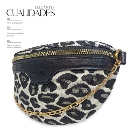 Shendy Vendy Bolso Riñonera Casual Para Mujer Ligera Multifuncional Color Leopardo Diseño de la tela Liso
