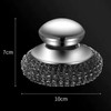 Stainless Steel Scrubber for Dishes with Stainless Steel Handle, Steel