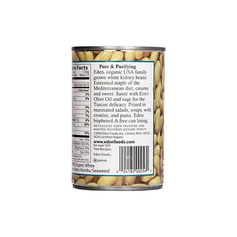 Eden Foods Organic White Kidney Beans, 15 oz