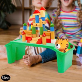 Kids Lap Desk Tray with Side Pockets, Plastic Breakfast Laptop Trays Kids Activity Lap Desk Tray Portable Bed Table Lap Desk for Kids Students Work Study School Classroom (12Pcs, Green)