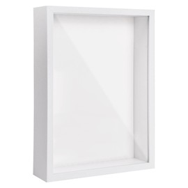 3D Picture Frame for Filling, 3D Deep Object Frame A4, Shadow Box Display Case Frame with Transparent Acrylic Plate Frame, Wooden 3D Frame for Memorabilia, Flowers, Medals, Photo (White 5 cm)