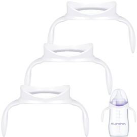 Compatible Baby Bottle Handle for Lansinoh 5oz & 8oz Bottles, Easy-Grip, Ergonomic Design for Little Hand, Leak-Proof, Slip-Resistant, BPA-Free, Helps Babies Transition to Independent Drinking, 3-Pack