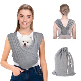 Hundetragetasche, Hundetragetuch für Kleine Hunde Verstellbarem Riemen Tragetuch Hund Hundetasche Bis 9kg für Hunde und Katzen Aktivitäten im Freien Spaziergänge (Grau)