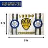 Leeds 5x3ft Football Flag HD Polyester Banner With Yorkshire Rose