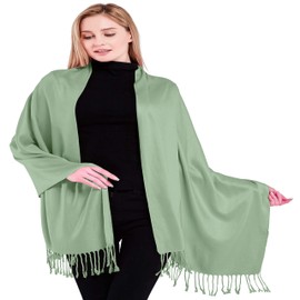 CJ Apparel Laurel Green Sage Green Solid Colour Design Nepalese Shawl Scarf Wrap Stole Throw Head Wrap Pashmina Hand Made in Nepal NEW