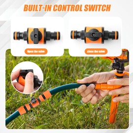 2Pcs Quick Release Hose Connectors and Fittings for Hozelock, in-line Shut-Off Connector, Double-Tap Male Nozzle Valve Extender for Join Pipe Coupler Tube Tap Outdoor Garden Hose Parts Pacifier Valve