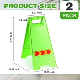 Chapou 2 Pack Write-on A Frame Sign, Kids at Play Signs for Street, Double Sided Reflective Tape, 24 Inch Slow Down Safety Warning Blank Board for Neighborhood Schools Park Sidewalk Driveway Community