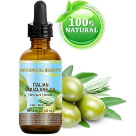 Botanical Beauty Natural Italian Squalane Moisturizer Oil for Face, Body and Hair, 4 fl.oz (120 ml)