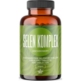 Selenium High Dose Triple Complex - 400 Tablets - 200 μg Selenium from Three Sources (Selenium Yeast, Selenium Methionine, Sodium Selenite) - Vegan & Produced in Germany