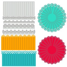 BENECREAT Rosette Metal Cutting Dies Flower Lace Card Borders Carbon Steel Embossing Metal Templates for DIY Crafts Scrapbooking Photo Album Card Embossing