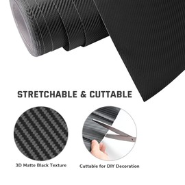 Yescom 5x100 FT 3D Carbon Fiber Vinyl Wrap Film Roll with Air Release UV Resistant Sticker for Car Vehicle Laptop