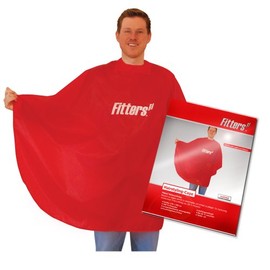 Friseurumhang mit praktischem Druckknopfverschluss rot