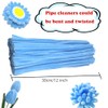 Swpohrat 100 Pieces Light Blue Pipe Cleaner Craft Set,Thick Fuzzy