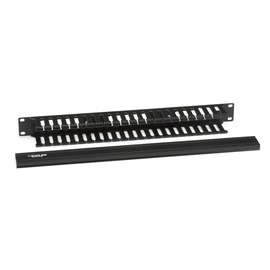 Black Box 1U Horizontal 19" IT Rackmount Cable Manager Single-Sided Black