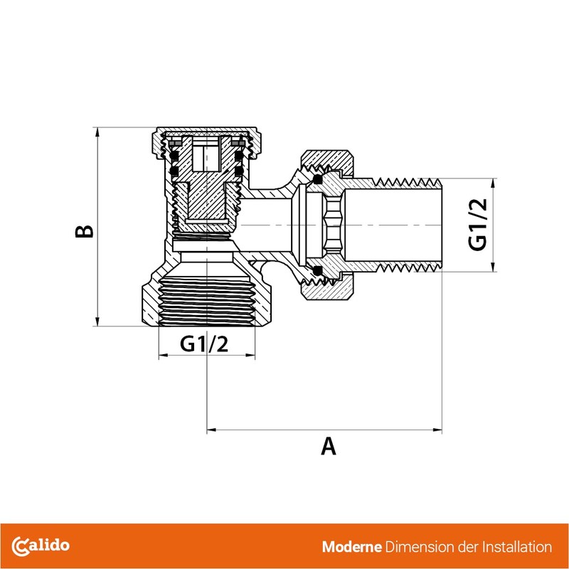 Calido Angle Thermostat Set Thermostat Head with M 30 x