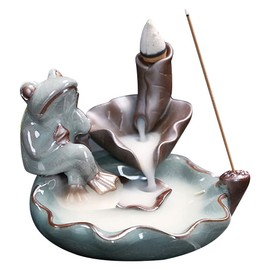 Incense Burner, Cute, Frog, Frog, Healing Incense Burner, Ceramics, Torrent Incense, Buddhist Altar Burner, Trial Incense, Ceramic Incense Stand, Figurine, Open Luck, Feng Shui, Backflow Incense, Tea Ceremony Supplies, Japanese Style, Study Room, Relax, 