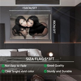 TIGERBABY Mega*n Fox And K*ourtney Karda-shian Flag Tapestry,35Ft Flag With 4 Brass Grommets,For College Dorm Room Decor,Outdoor Parties, Gift,Living Room,flag for room Decoration