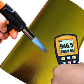 12'' X 24''Gold Heat Shield Mat Thermal Barrier Adhesive Backed Heat Blanket, Fiberglass Insulation Reflective Material High Temp Protection
