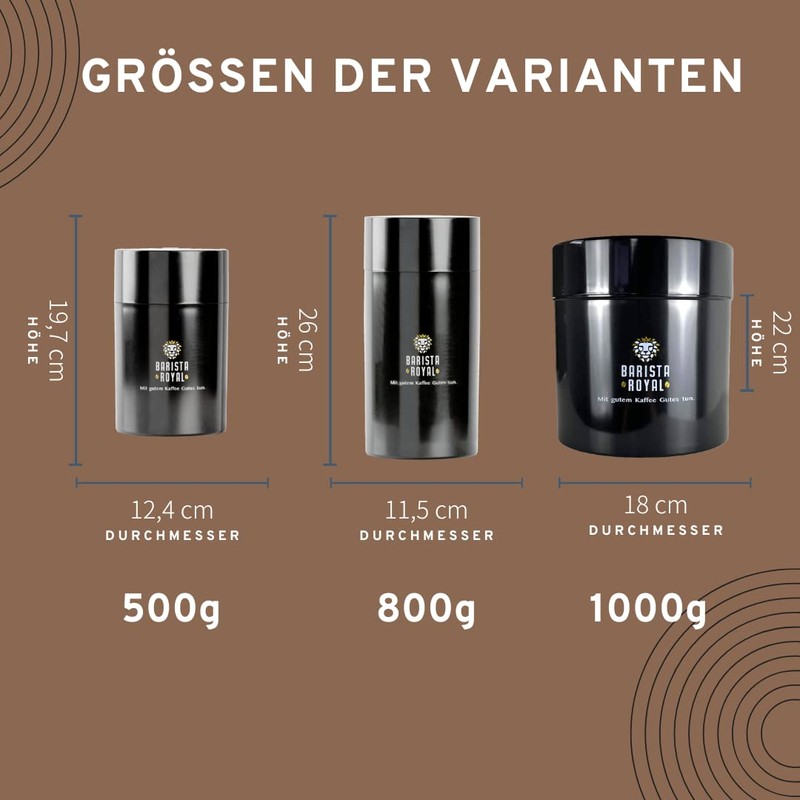 Barista Royal Premium Coffee Canister Vacuum Airtight 1000 g Coffee
