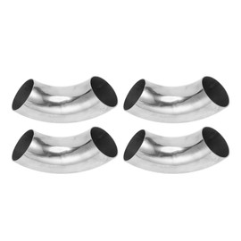 Motoforti 4pcs 90 Degree Mandrel Bend Elbow Car Modified Exhaust Pipe Tubing Piping 2" Inch OD Thickness 1.2mm/18GA 51x160x1.2mm 304 Stainless Steel Silver Tone