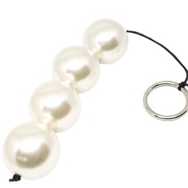 Praxia Large Beads, Pearl, Chalk, 4 Balls, Diameter 1.6 inches (4 cm), Lotion, Bells, Cloth, Cloth Bag with Logo