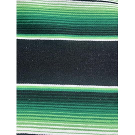 Cruiser Candy Traditional Mexican Serape Blanket - Vibrant Handwoven Acrylic Throw for Bed, Yoga, Beach, Picnic, Camping - Tassel Trim Boho Décor - Extra Large 60x80 Inches - Black Green