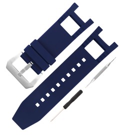 JETHENG Men's Rubber Strap Compatible for 28mm Invicta Subaqua Noma III 0736 0737 0738 0778 0779 0780 0924 0927 0931 Ladies outdoor work waterproof silicone watch band wrist strap buckle, Navy Blue