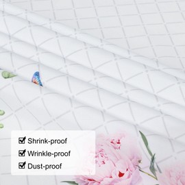 Arquiel Summer Flowers Tablecloth Waterproof, Blue Floral Vase Bordered Rectangle Table Cloth, Washable Table Cover for Kitchen Dining Party Decor (60 × 120 Inch)