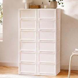 Bono House 36cm 6-Tier Transparent Plastic Drawer Unit Kitchen Storage Organizer Slim