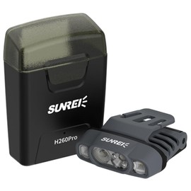 SUNREI H260Pro サンレイ キャップライト LEDヘッドライト 充電式 クリップ式 260ルーメン 釣り用ライト 帽子 チャージングケース付き