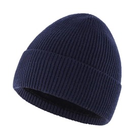 Magracy Toddler Boys Girls Winter Beanie Hat Warm Stretchy Fleece Lined Knit Hat for Kids Navy Blue