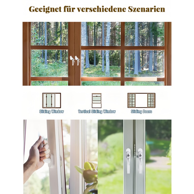 Twilight Garage Lockable Window Handles with Child Lock, Lockable Window
